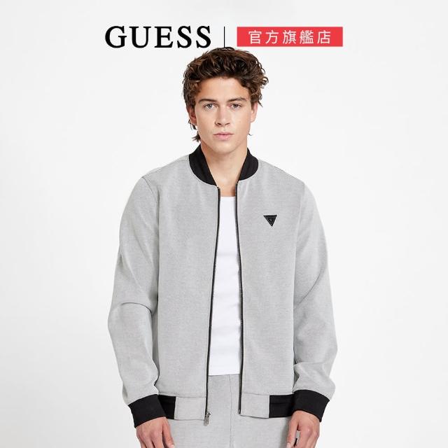 【GUESS】倒三角LOGO素面休閒外套(兩色可選)