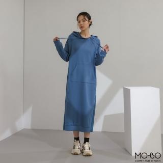 【MO-BO】MIT抗菌拼接休閒連帽洋裝