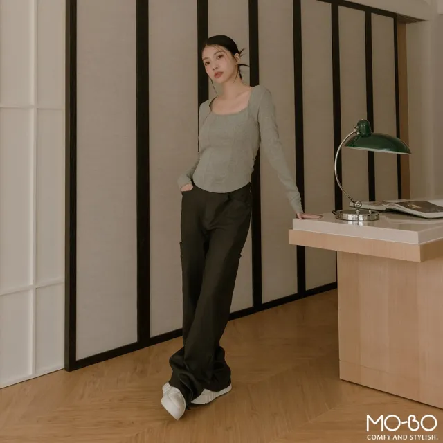【MO-BO】帥氣工裝風格皮長褲