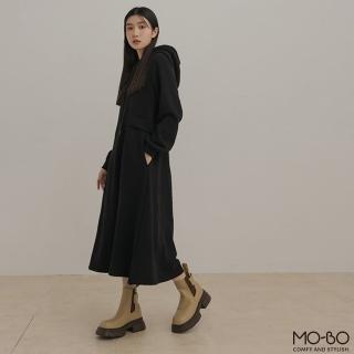 【MO-BO】MIT內刷毛縮腰連帽洋裝