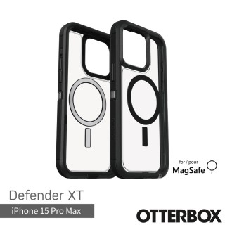 【OtterBox】iPhone 15 Pro Max 6.7吋 Defender XT 防禦者系列保護殼(黑透)