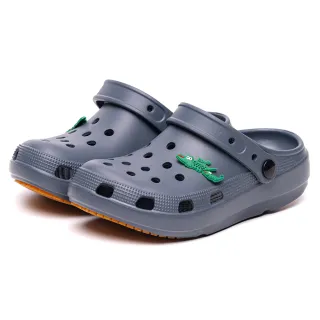 【母子鱷魚】-官方直營-絕對百搭兩穿式洞洞鞋-灰藍(男女款)
