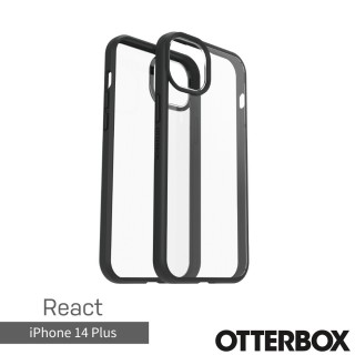 【OtterBox】iPhone 14 Plus 6.7吋 React 輕透防摔殼(透黑)