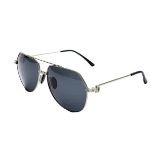 【MEGASOL】UV400防眩偏光太陽眼鏡時尚中性飛行款墨鏡(鏤空切割率性螺絲雕刻金屬鏡架201905-5色選)