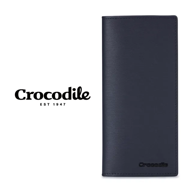 【Crocodile】鱷魚皮件 真皮皮夾 17卡 拉鍊 長夾-0103-10401-黑藍兩色-原廠公司貨(維也納Wien系列)