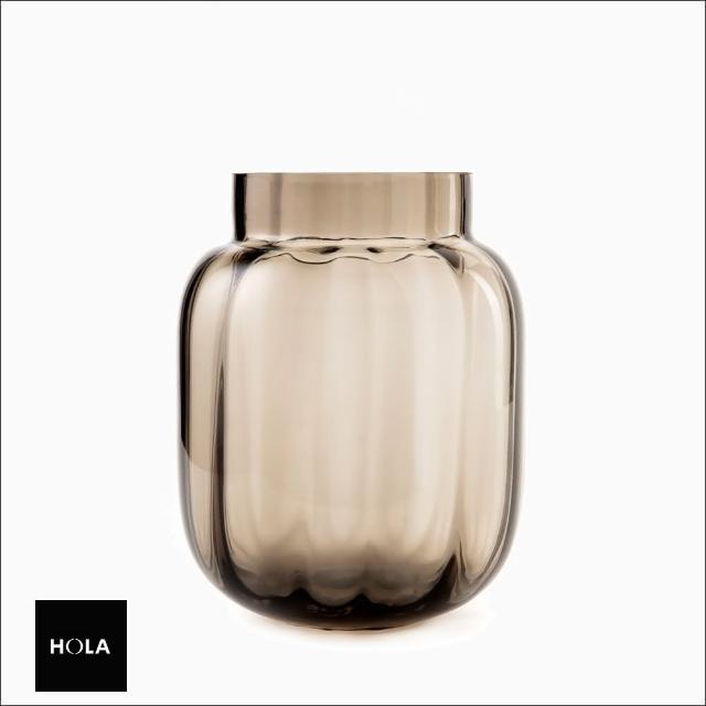 【HOLA】查莉玻璃花器20cm 可可