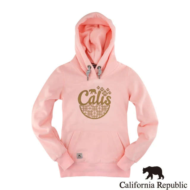 【California Republic】Calis窗花意象品牌內刷毛連帽帽T(女版)