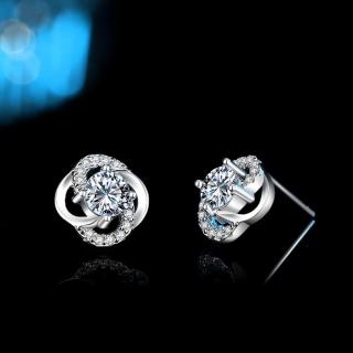 【米蘭精品】現貨+預購 莫桑石耳環925純銀(幸運四葉草50分D色女飾品74gk60)