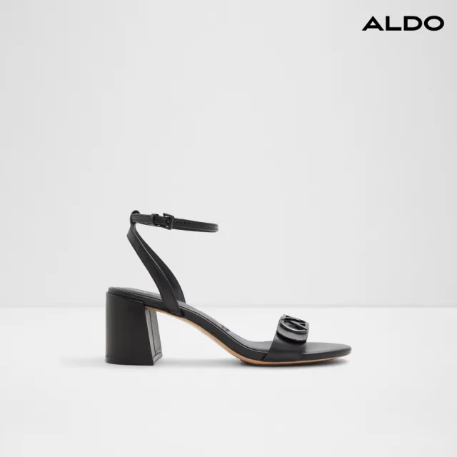 【ALDO】雙11★BUNG-純色繫帶舒適涼跟鞋-女鞋(黑色)