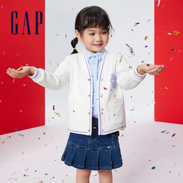 GAP 女幼童裝 Logo防風連帽羽絨外套-粉色(83712