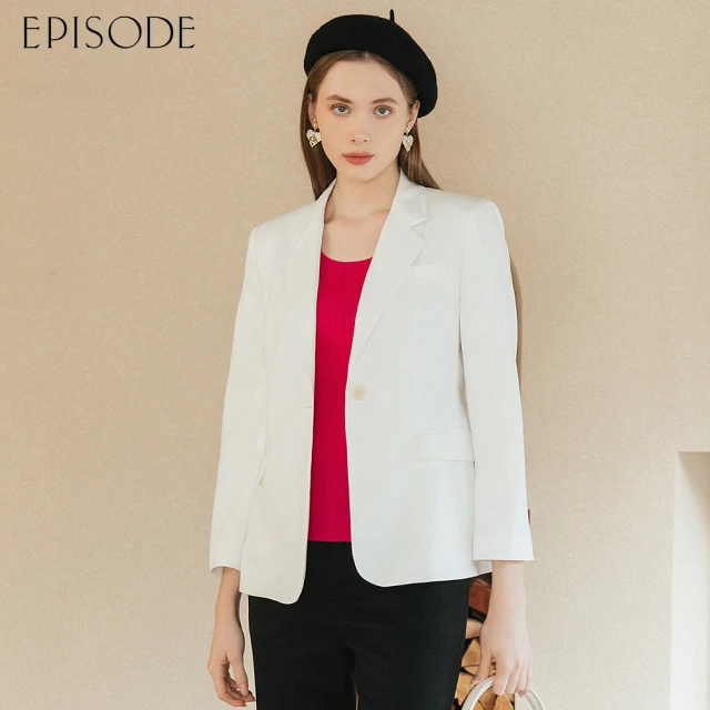 EPISODE 百搭率性配色領羊皮背心（咖）E44903優惠