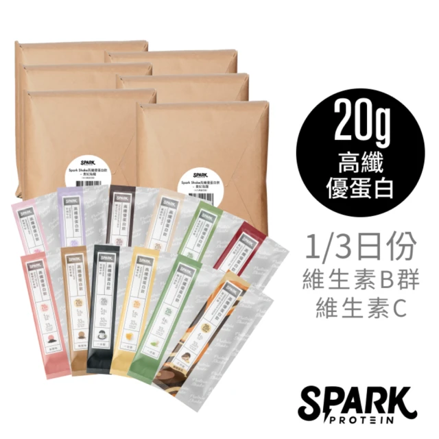 【Spark Protein】高纖優蛋白飲10入多口味(鹽之花巧克力/蜂蜜/芝麻/奶茶/黑糖)