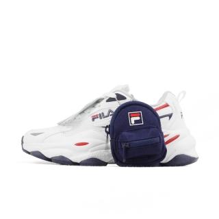 【FILA】Tassel 女 休閒鞋 運動 復古 老爹鞋 流蘇 小書包吊飾 穿搭 白 深藍(5-J318Y-123)
