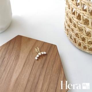【HERA 赫拉】ll現貨ll時尚一字弧形珍珠無耳洞耳夾(飾品)