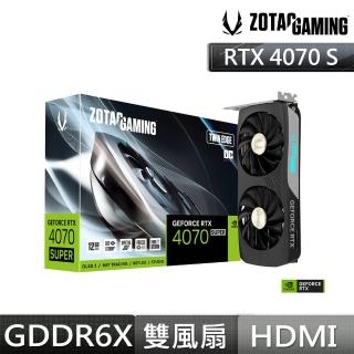 【ZOTAC 索泰】RTX 4070 SUPER Twin Edge OC 12G 顯示卡(ZT-D40720H-10M)