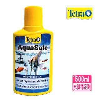 【TETRA 德彩】水質穩定劑 500ml含維他命B可消除魚隻緊迫/獨特膠體成份護魚體AquaSafe(淡海水缸適用T213)