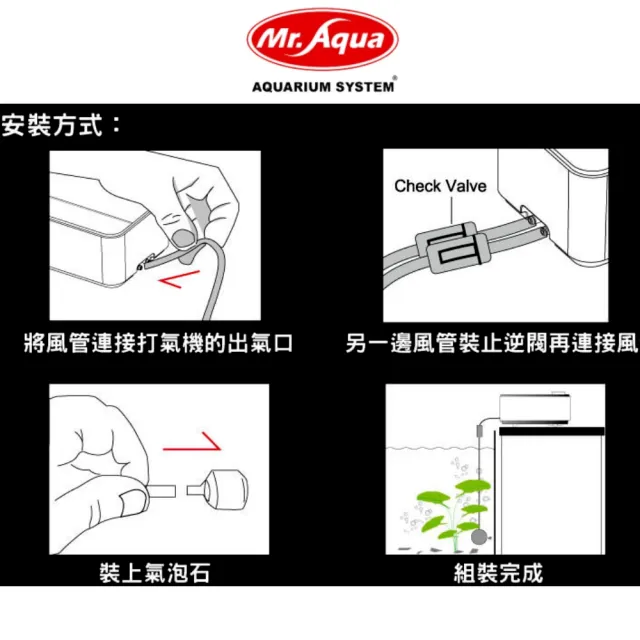 【MR.AQUA 水族先生】新型超靜音打氣 480D/雙孔微調空氣幫浦/出氣量4L×2/min(節能電機.流線設計)
