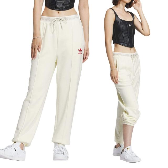 【adidas 愛迪達】Og Track Pant Cny 女款 米白色 聯名 棉褲 縮口 休閒 長褲 IX4238