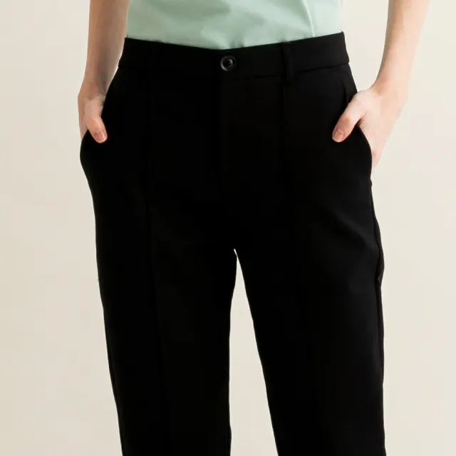 【Arnold Palmer 雨傘】女裝-高腰顯瘦窄管休閒褲(黑色)