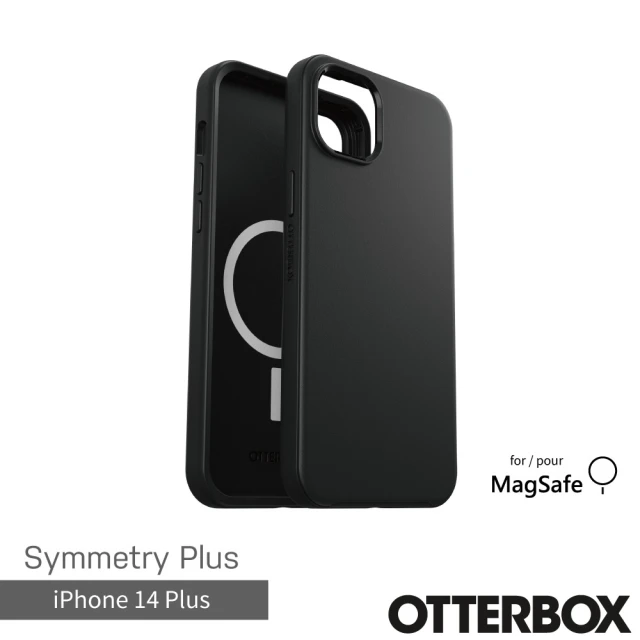 OtterBox iPhone 14 Plus 6.7吋 Symmetry Plus 炫彩幾何保護殼-黑(支援MagSafe)