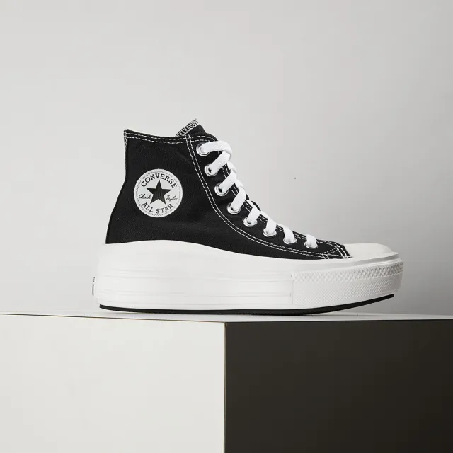 【CONVERSE】Chuck Taylor All Star Move 女鞋 黑白色 厚底 增高 帆布鞋 休閒鞋 568497C