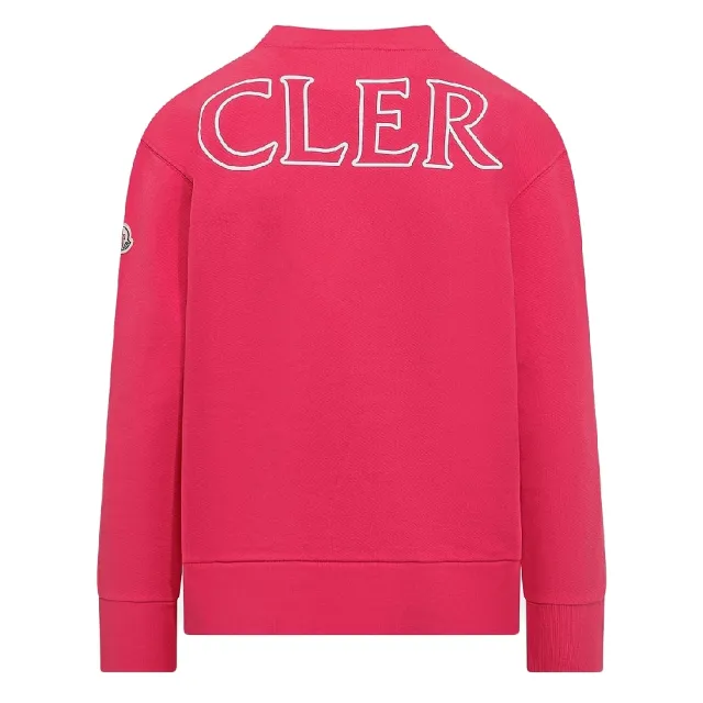 【MONCLER】女款 英文名&左臂品牌LOGO 長袖運動衫-桃紅色(XS號、S號、M號)