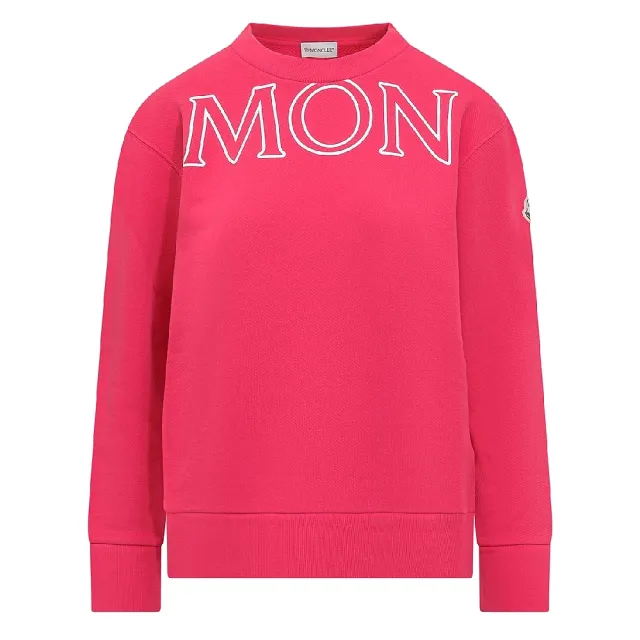 【MONCLER】女款 英文名&左臂品牌LOGO 長袖運動衫-桃紅色(XS號、S號、M號)