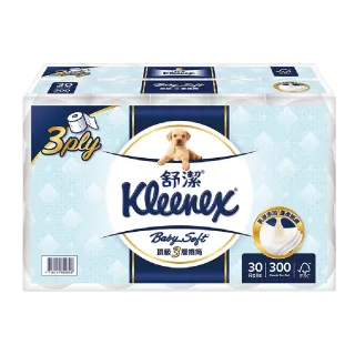 【Kleenex 舒潔】三層捲筒衛生紙(300張x30捲)