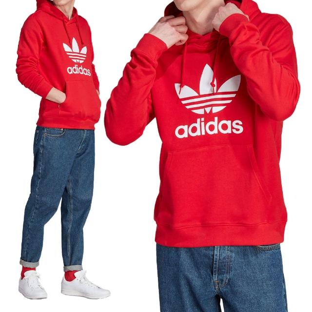 【adidas 愛迪達】Trefoil Hoody 男款 黑色 三葉草 亞規 連帽 運動 休閒 長袖 上衣 IM4497