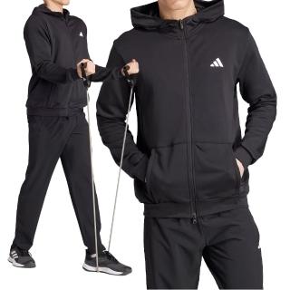 【adidas 愛迪達】WO DK TOP 男款 黑色 毛圈布 吸濕排汗 舒適 休閒 連帽 外套 IT4308