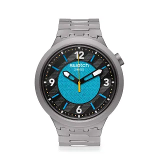 【SWATCH】金屬 BIG BOLD IRONY 系列手錶 FROSTBLOOM 冰川 金屬鍊帶 男錶 女錶 手錶 瑞士錶(47mm)