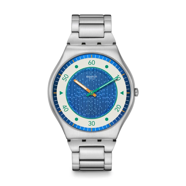 SWATCH Skin Irony 超薄金屬系列手錶 SPLASH DANCE 瀑布 金屬鍊帶 男錶 女錶 手錶 瑞士錶 錶(42mm)