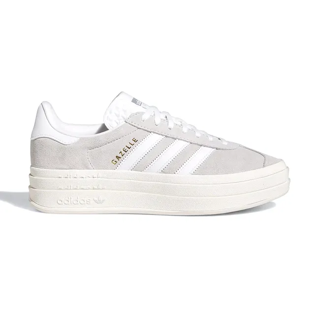 【adidas 愛迪達】Gazelle Bold W 女鞋 灰白色 運動 經典 復古 三葉草 厚底 麂皮 休閒鞋 HQ6893