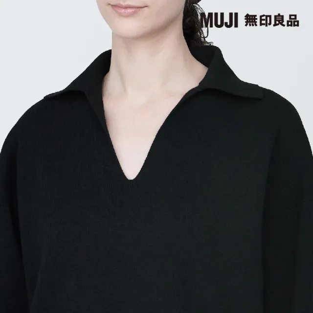 【MUJI 無印良品】女可水洗米蘭諾螺紋開領POLO針織衫(共4色)