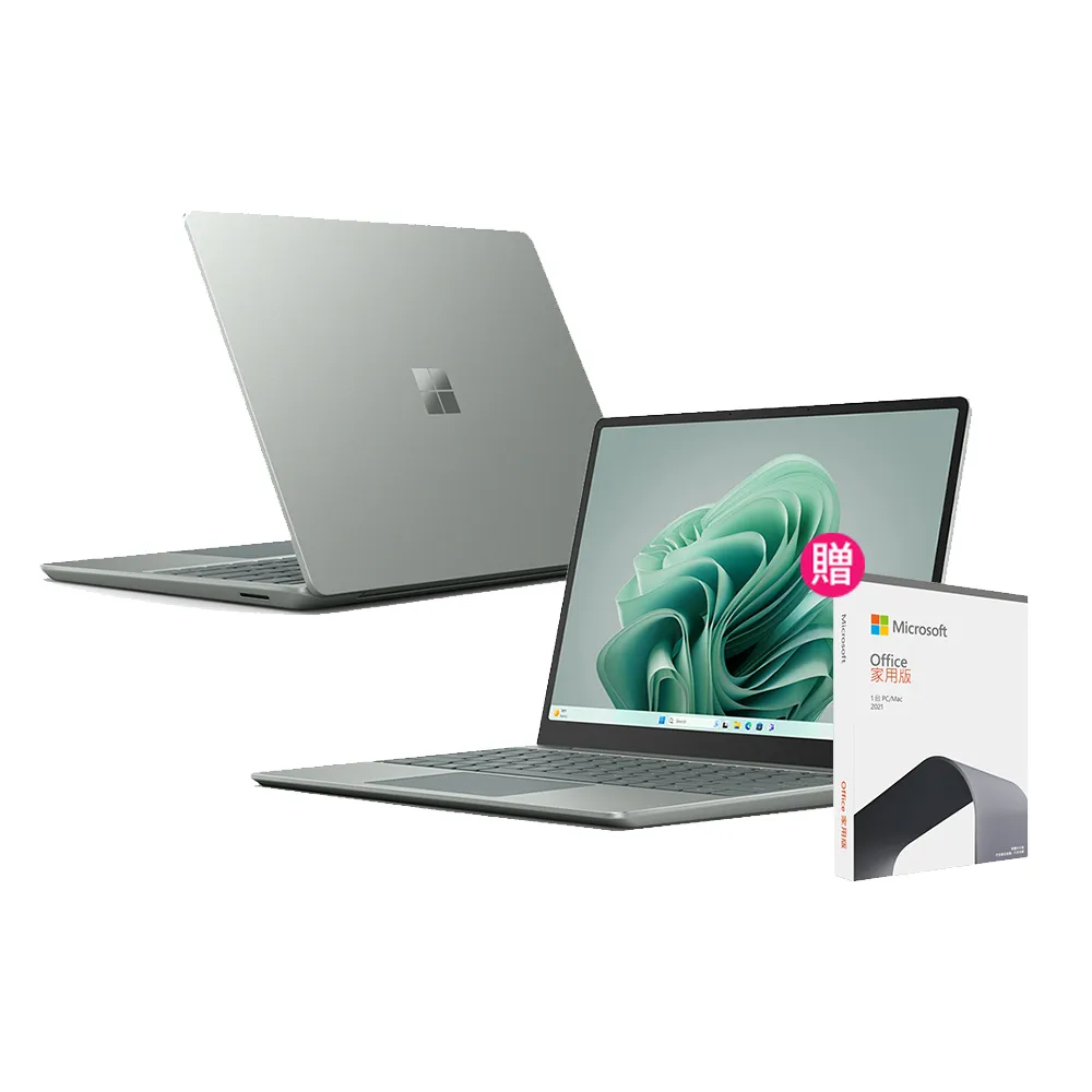 【Microsoft 微軟】Office2021★12.4吋i5輕薄觸控筆電-莫蘭迪綠(Surface Laptop Go3/i5-1235U/8G/256GB/W11