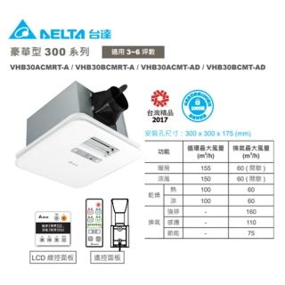 【台達電子】豪華300系列 多功能循環涼暖風機 遙控型 線控型(110V/220V)