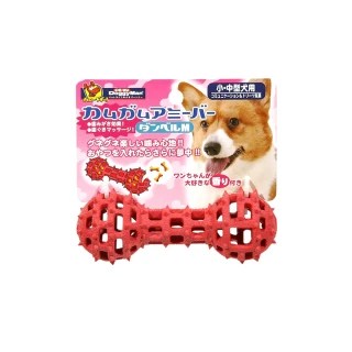 【Doggy Man】犬用益智橡膠玩具-紅色啞鈴M(寵物用品)