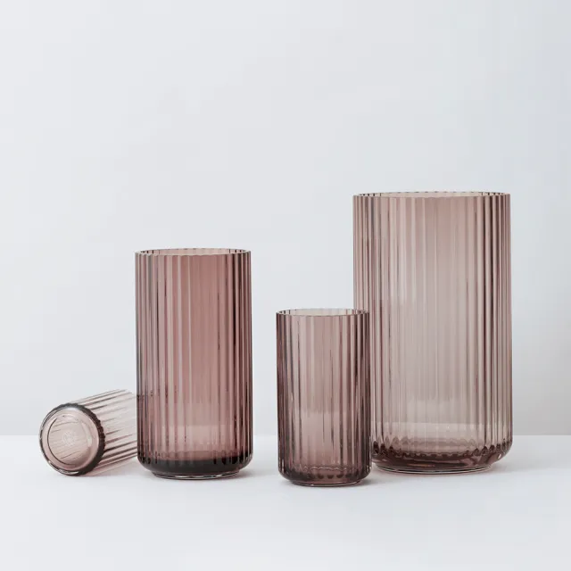 【北歐櫥窗】Lyngby Porcelain Lyngby 靈比 玻璃花瓶(H 20cm、透粉)