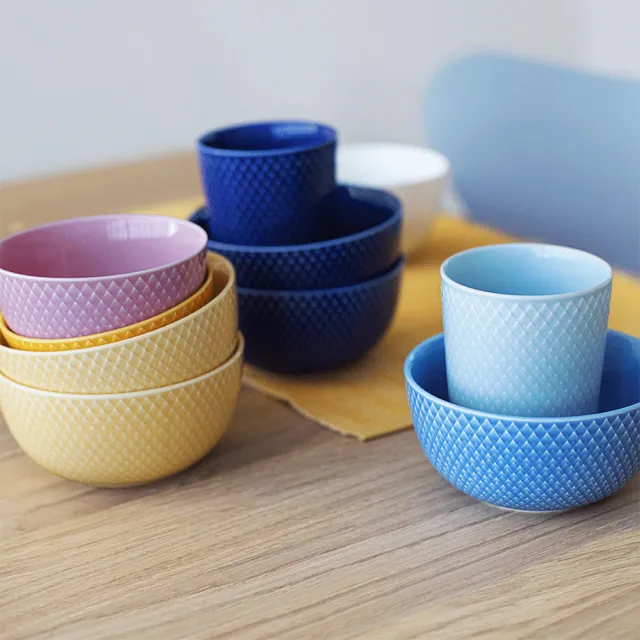 【北歐櫥窗】Lyngby Porcelain Rhombe 菱紋 瓷杯(330ml、松綠)