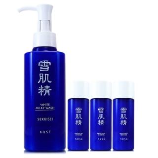 【kose 高絲】雪肌精靚白洗顏乳140ml+化妝水/乳液30ml*3-隨機出貨(專櫃公司貨)