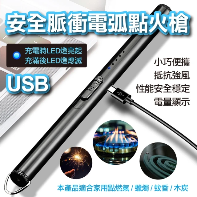 ROYAL LIFE 皇室生活 USB安全脈衝電弧點火槍-2入組(充電點火槍/電弧脈衝/電子點火槍/電弧點火器)