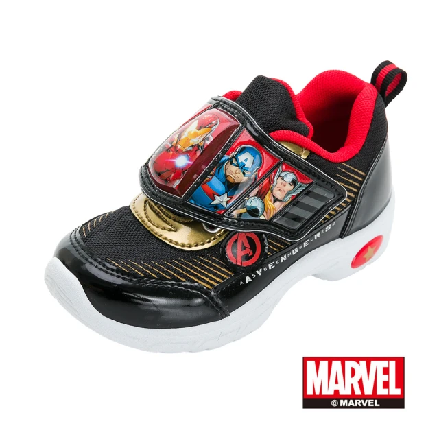Marvel 漫威 正版童款 復仇者聯盟 電燈運動鞋/透氣 防臭 舒適 台灣製 黑紅(MRKX36120)