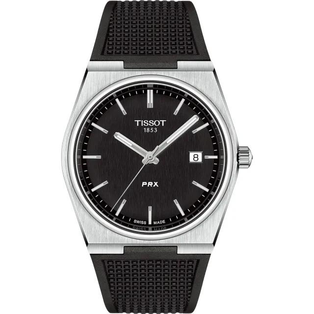 【TISSOT 天梭】官方授權 PRX系列 70年代復刻手錶-黑/40mm 母親節 送禮 禮物(T1374101705100)