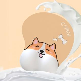 【紓壓減壓】乖巧柯基加厚3D滑鼠墊(人體工學 牛奶絲 可愛造型 辦公室 腕託 手託 手枕 滑鼠墊 護腕墊)