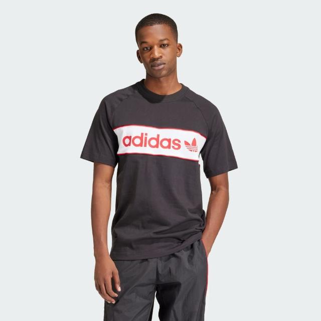 【adidas 愛迪達】上衣 男款 短袖上衣 運動 三葉草 NY TEE 黑 IS1404