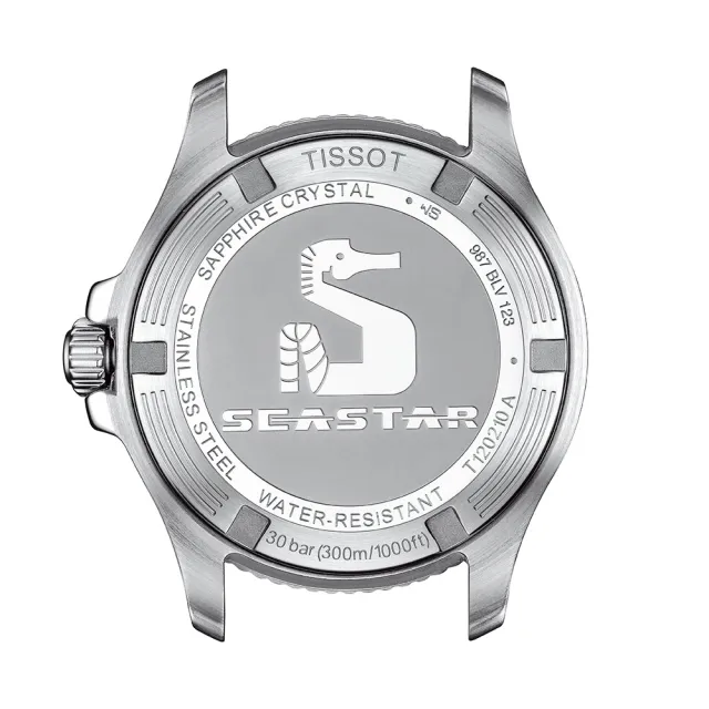 【TISSOT 天梭】官方授權 Seastar 1000 海洋之星300米潛水女錶 母親節 送禮 禮物(T1202101105100)