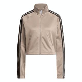 【adidas 愛迪達】OG Warm Up JKT 女款 卡其色 運動 訓練 經典 短版 立領 外套 IJ5228