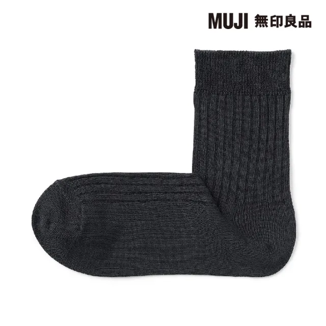 【MUJI 無印良品】女足口柔軟舒適嫘縈混螺紋直角短襪(共4色)