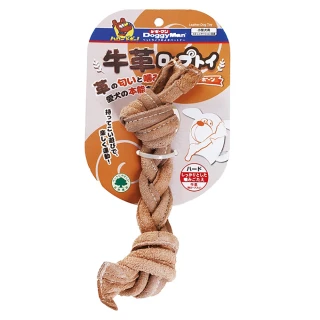 【Doggy Man】犬用牛革互動潔齒玩具-骨型(寵物用品)
