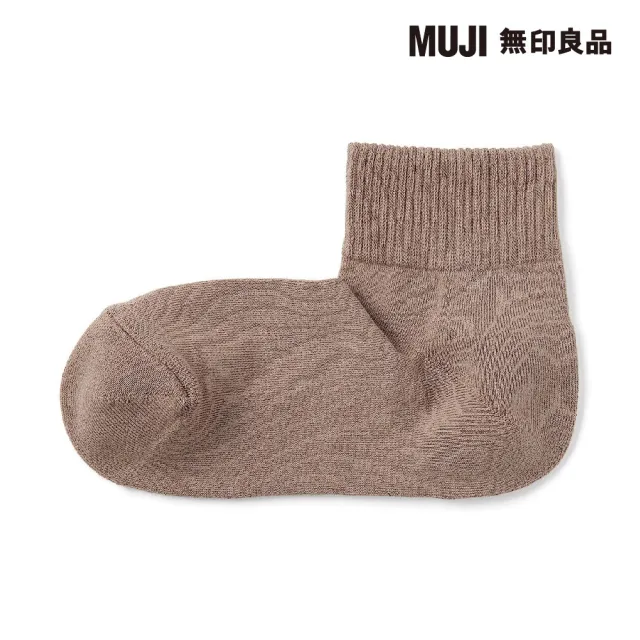 【MUJI 無印良品】女棉混足口柔軟舒適足底圈絨直角短襪(共6色)